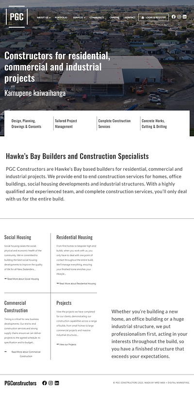 pgcconstructors.co.nz building construction contractor design elementor responsive trades ui ux web web design web development wordpress