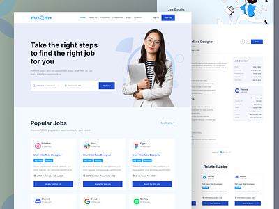 Job Board Web Design employment figma hiring job hunting website jobalert jobboard jobboards jobhunt jobposting jobsearch jobsearching jobseekers jobshiring landing page nowhiring recruitment rkbabor ui wearehiring web design