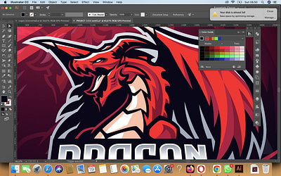 Dragon esport mascot logo design esport game design illustration mascot logo