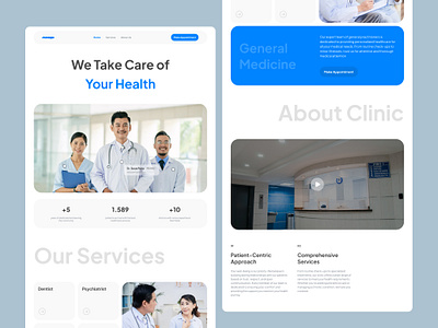 Landing Page - Clinic Healthcare landing page minimal ui website