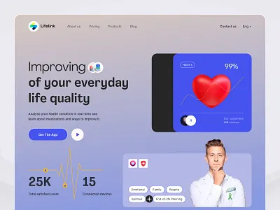 Health Care Website clinic clinic website doctor health health care home page hospital landing page medical medical startup modern patient science service website design
