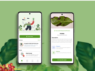 Mobile App Design for Plant Leaf Disease Detection 3d animation ui