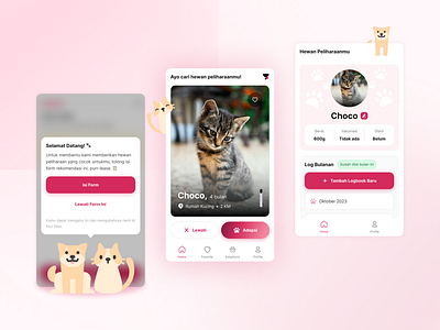 Pet Adoption App adopt animal app design friend match maker partner pet pet adoption ui ui design ux