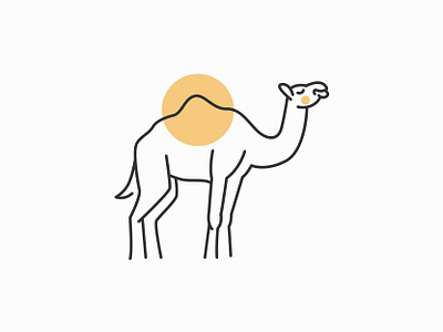 Line Art Camel Logo arab camel line template