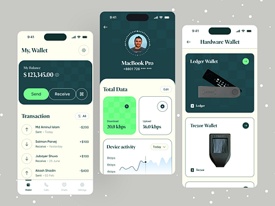 Web3 Crypto Wallet App UI app buy coin creative crypto design fintech hardware wallet ios app minimal mobile ofspace sale token tranaction wallet web3