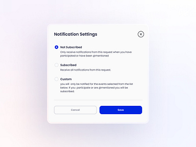 Notofication Setting button button primery close component minimal design modul notification notification setting radiue button setting ui ui design