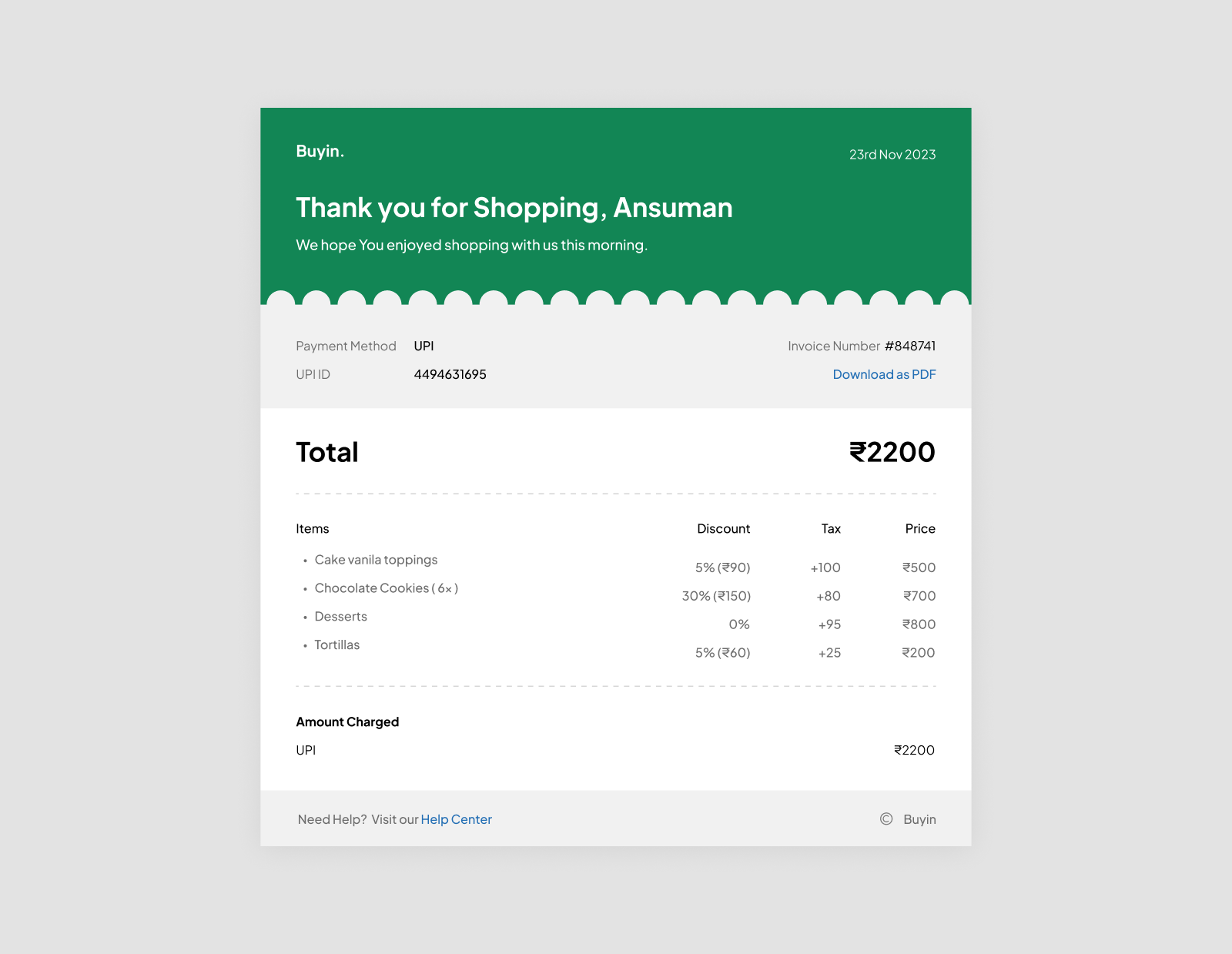 #17 Purchase Receipt 017 bakery shop clean concept dailyui design illustration minimal purchase receipt ui userexperience