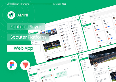 Football Player/Scouter Platform - Web App dashboard football gaming player scout soccer social app sports