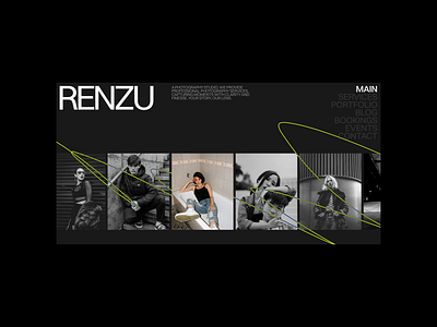 RENZU | Photography Studio Website layout typography ui ui design web design