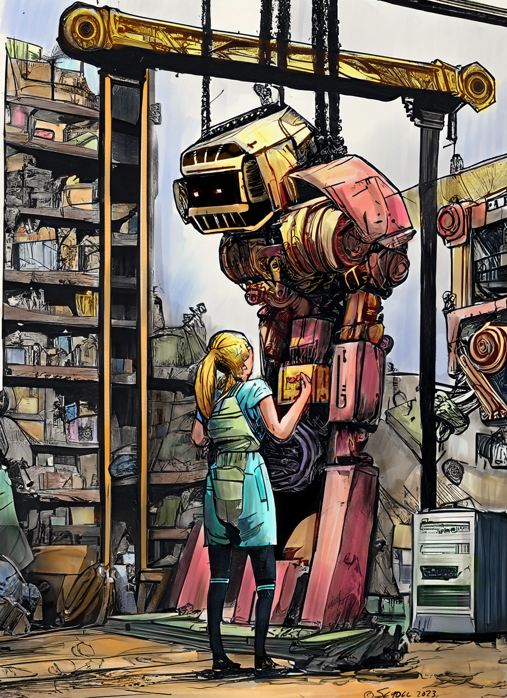 LEM Repair illustration repair robot sketchbookpro