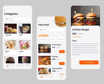 Food App Design appdesign branding design graphic design ui uiux uiux design web design