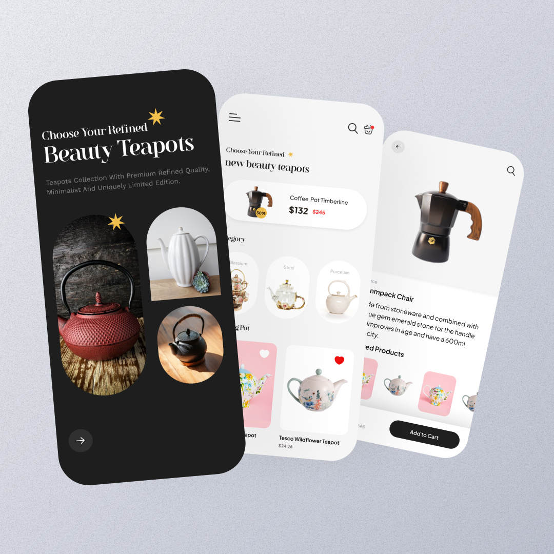 Teapots Mobile App by Olayiwola Tunde on Dribbble
