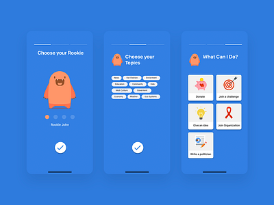 UX/UI / VoteRookie app non porofit politics ui ux
