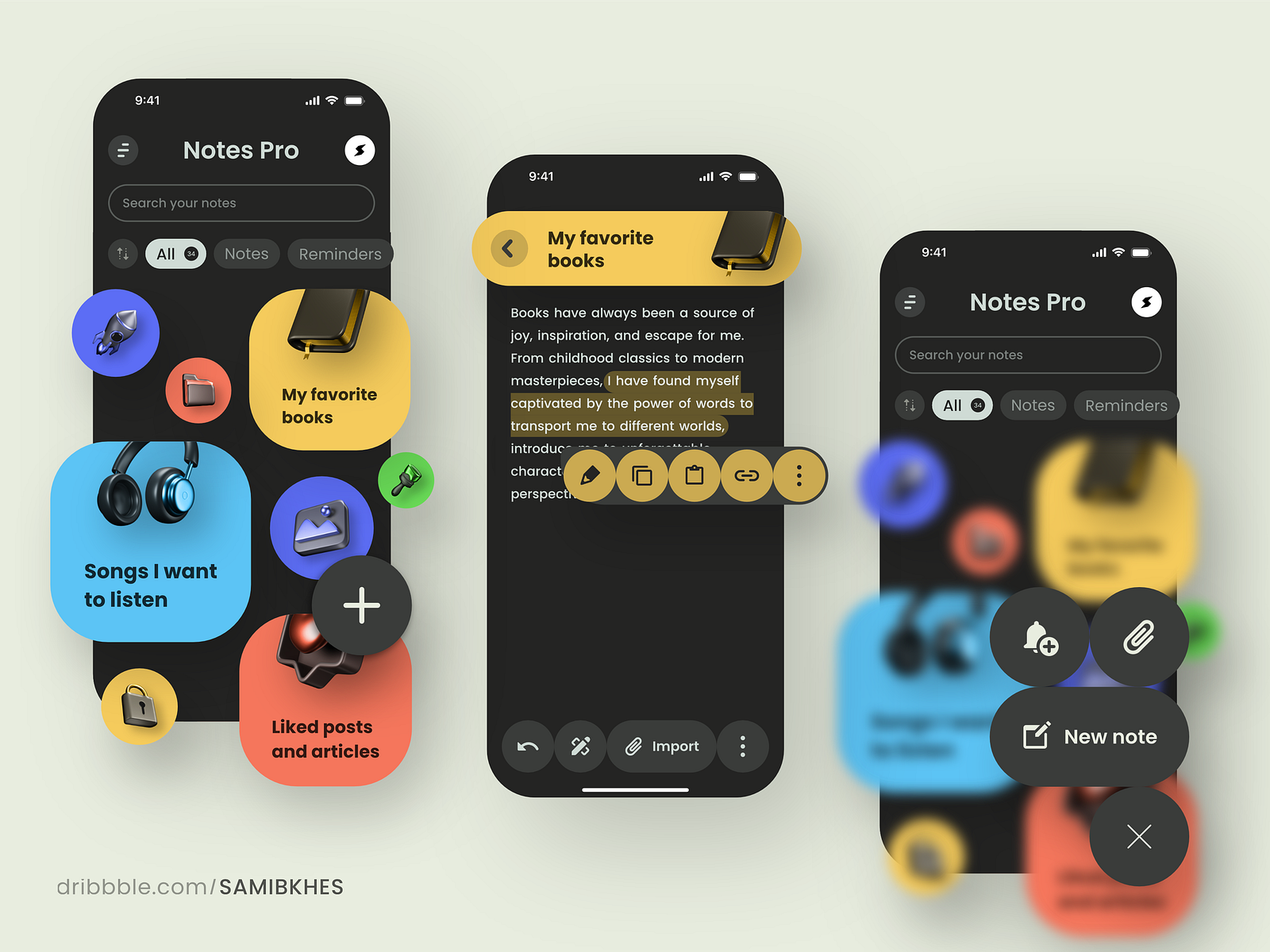 Introducing Notes Pro | Note Pro mobile app by Sami Bkhes on Dribbble