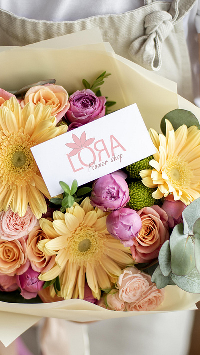 simple logo-lora flower shop branding graphic design logo