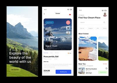 Travel App UI Design app design booking app flight hotel booking mobile design tour app travel app travel ui ui ux visual design