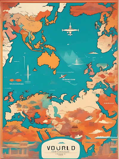 Worldmap Retro ART animation graphic design motion graphics