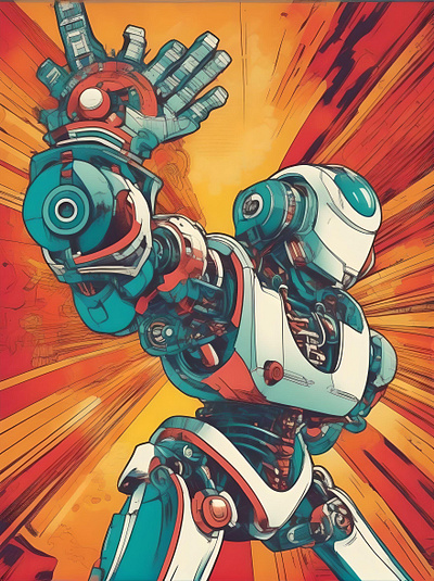 Robo man retro art animation branding graphic design motion graphics