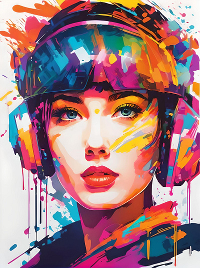 Neon pigments on white paper Retro Girl animation branding graphic design motion graphics