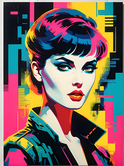 Neon pigments on white paper Retro Girl 6 animation branding graphic design motion graphics