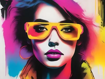 Neon pigments on white paper Retro Girl 7 animation branding graphic design motion graphics