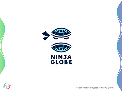 Ninja Globe Logo brand design brand designer culture globe japan logo design logo designer logo for sale logo idea logo inspiration logomark logotype mask ninja shuriken sphere universe warrior world zzoe iggi