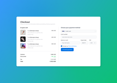 Credit Card Checkout page checkout credit card dailyui figma form product checkout ui