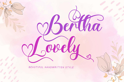 Bertha Lovely banner beautiful branding christmas engagement font font design handwritten poster sticker valentine wedding