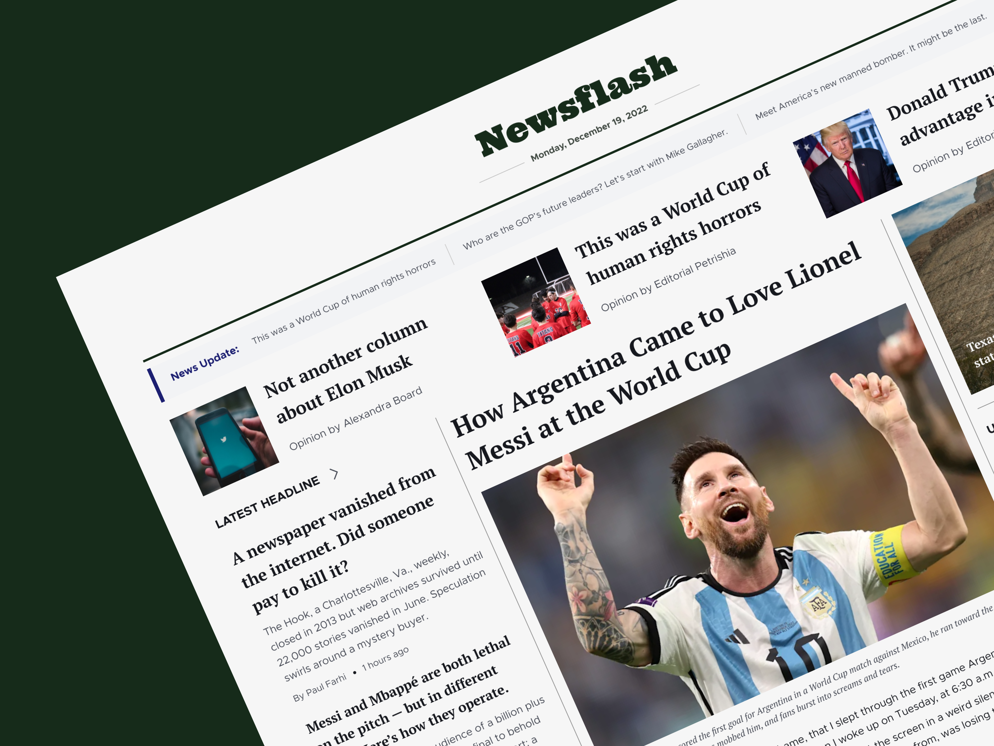 News web landing page article blog blogging branding clean cool design e news papper journal landing page magazine news newspapper online news retro retro web page typography user interface web design web news website