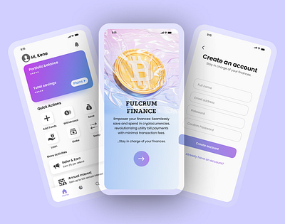 Fulcrum Finance mobile UI animation ui