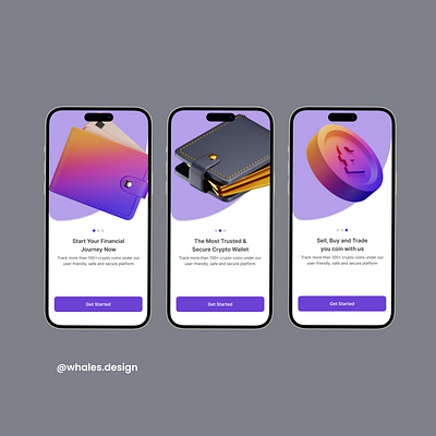 Crypto App Onboarding Screen ui uiux