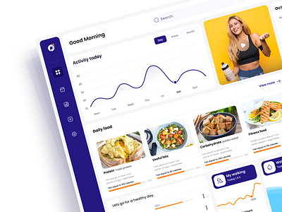 Healthy lifestyle dashboard calender dashboard dashboard design dashboard ui figma fitness food healthy food healthy food dashboard serch box side bar ui ui designer uiux ux