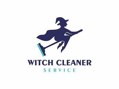 witch Cleaner branding cleaner graphic design logo sweeping witch cleaner