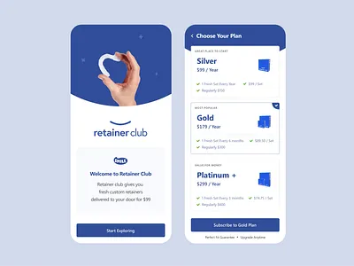 Design Concept for Teeth Retainer App app ui dental app dental retainer app retainer teeth tooth ui design