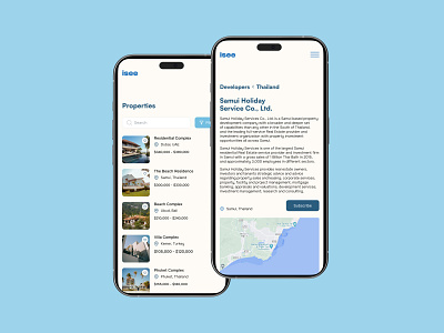 Isee - Mobile Pages concept design mobile travel ui ux