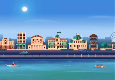 Animated city illustration for mini game animation city cityscape game illustration mobile game