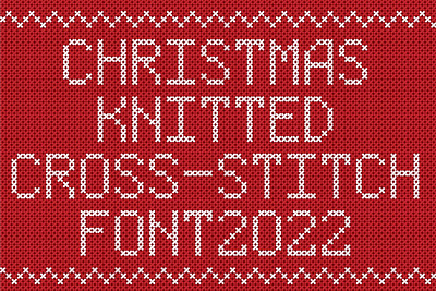 Christmas Knitted Cross-Stitch Font bash