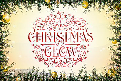 Christmas Glow Font Family background background holiday christmas creative decorative festive greeting holiday card merry noel ornament postcard retro sayings snowflakes word template typography decoration words