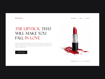 BOLDBERRY - makeup landing page design figma graphic design landing page lipstick makeup ui ui design web design website website design