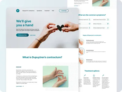 Desease Info Web UI/UX | concept design desktop disease doctor fingers gradient green hand healing healthcare help hospital icons illness medical reach specialist treatment ui web