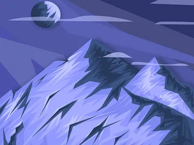The Alps. Dark blue design graphic design illustration vector