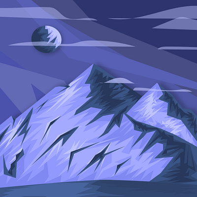 The Alps. Dark blue design graphic design illustration vector
