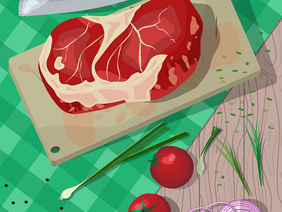 Food Art. Meet. Green/Red adobe illustrator design food art graphic design illustration vector