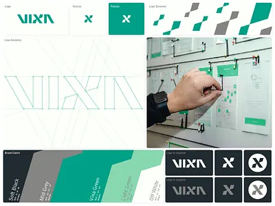 VIXA Brand Elements brand brand color brand colors brand guide brand guidelines branding brands clean design logo logos simple type typography vector