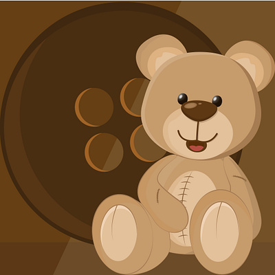 A teddy bear. Brown adobe illustrator brown design graphic design illustration vector