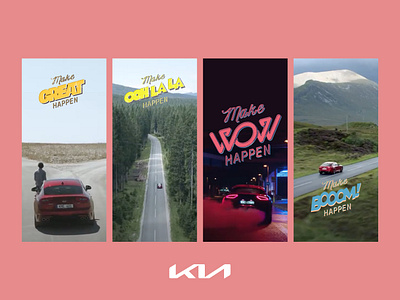 Kia Stinger, Social Media Campaign ad advert advertising campaign car advertising custom type kia social media typography