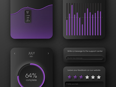 Elements of statistics. Neomorphism. Violet/Dark adobe illustrator app branding design graphic design illustration neomorphism ui ux vector