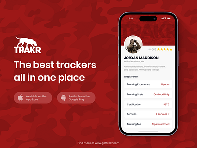 TRAKR - marketplace for hunters & dog trackers app design dog trackers hunters illustration mobile app mobile app design mobile design ui ux design
