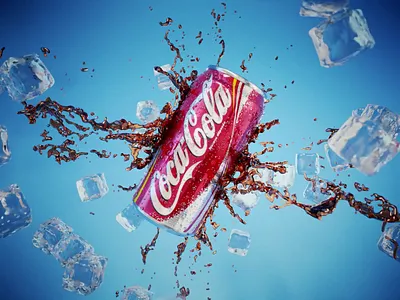 Product Presentation: Coca-Cola 3d 3d animation branding coca cola liquid simulation motion design motion graphic product animation product presentation