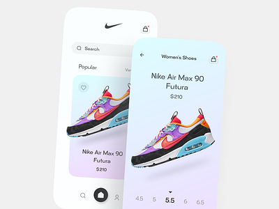 Nike App Design Concept 3d animation app beauty clean interaction interface ios minimal mobileapp nike popular product red redesign shoes shoes store ui uimehr ux